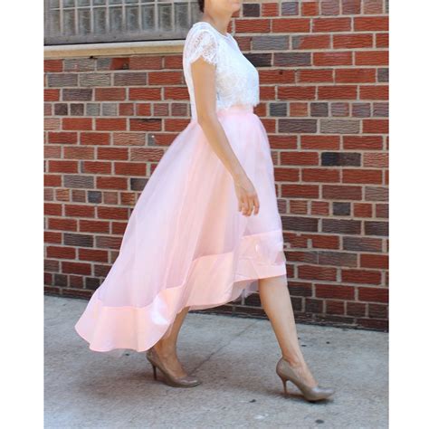 Fashion 2018 Blush Pink High Low Tulle Skirts Women Long Tutu Skirt