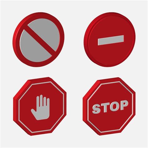 Premium Vector 3d Rendering Stop Sign Icon Notification That Do Not