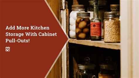 If the old cabinets are a natural wood color and the new are painted, add a veneer or faux finish to the new cabinets with glazes to emulate the same wood grain and color, or hire a professional. Add More Kitchen Storage With Cabinet Pull-Outs!