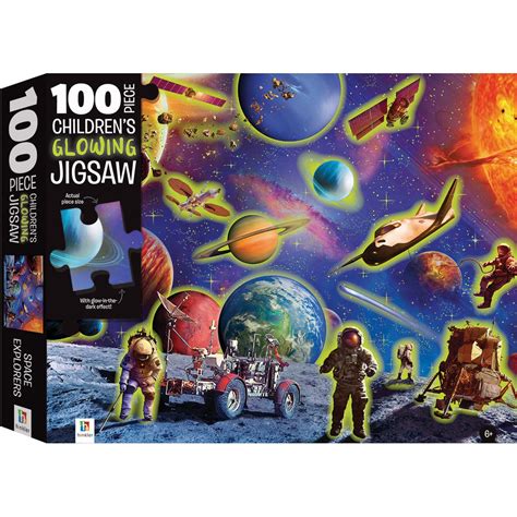 100 Piece Glow In The Dark Childrens Jigsaw Puzzle Space Shopee