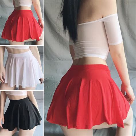 women micro mini skirt sexy sheer see through skirts a line pleated short dress £5 28 picclick uk