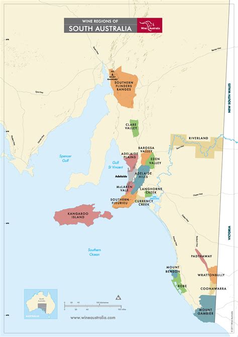 South Australia Wine Map Cities And Towns Map