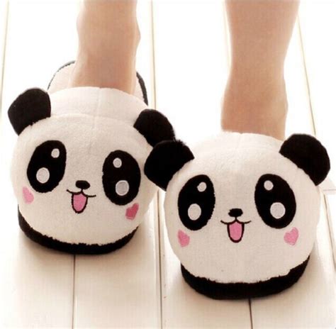 Fashion Unisex Carton Panda House Slippers Warm Winter Indoor Shoes