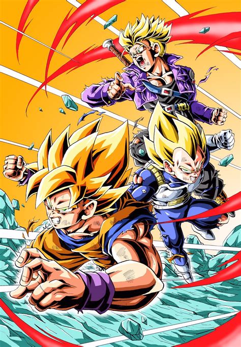 Super Saiyan Forces Goku Vegeta And Trunks Ssj1 Dragon Ball Super Manga Anime Dragon Ball