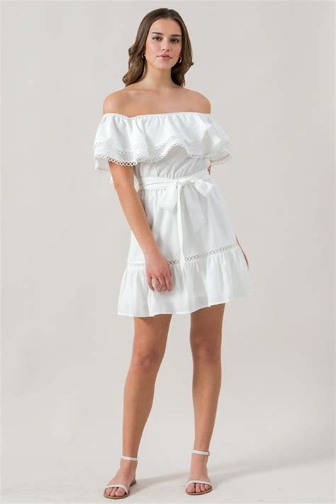 White Off The Shoulder Short Dress White Off The Shoulder Short Maxi