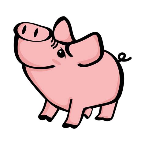 Cartoon Happy Pig Cartoon Vector 8896748 Vector Art At Vecteezy