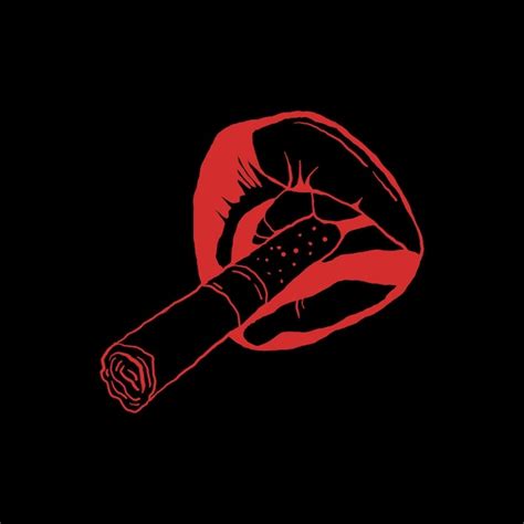 Premium Vector Red Lips Smoking Hand Drawn Vector Illustration