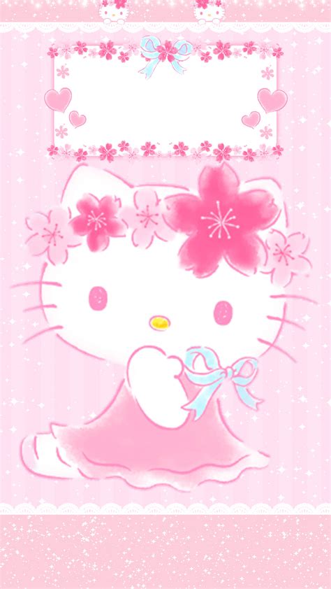 Download Hello Kitty With Kawaii Pink Background Wallpaper