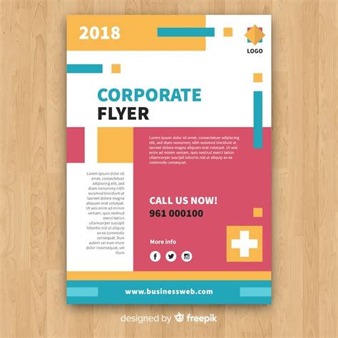 Free Vector Colorful Business Flyer With Abstract Design