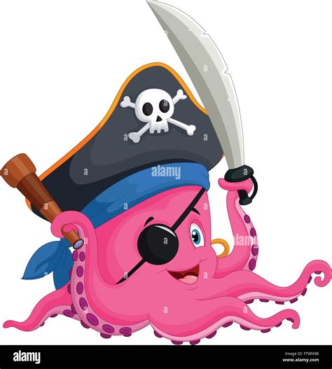Cartoon Pirate Octopus Stock Vector Image And Art Alamy
