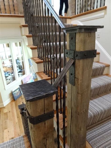 20 Rustic Handrails For Stairs