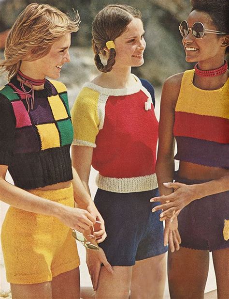 ‘hop into hotpants and tops slahed with color… seventeen magazine july 1971 60s and 70s