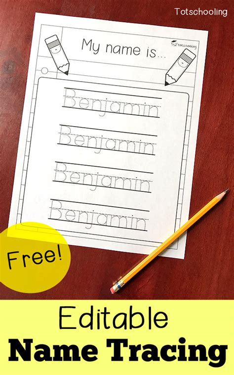 Editable Printable Name Tracing Worksheets For Preschool