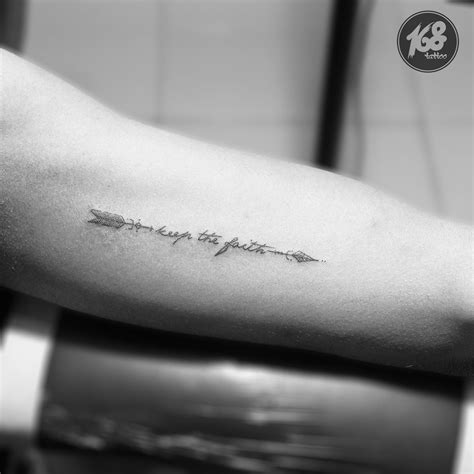 Keep The Faith Lettering Tattoo With Arrow Arrow Tattoos Tattoo
