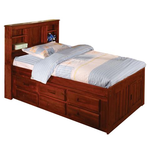Bookcase Twin Bed - Merlot Finish - Sam's Club Full Size Storage Bed