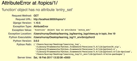 Django The Function Object Has No Attribute Entry Set Stack Overflow