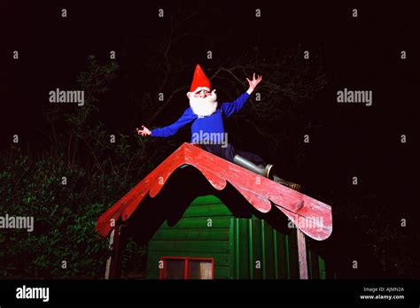 Happy Garden Gnome Stock Photo Alamy