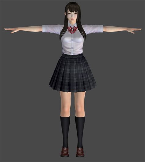 Japanese School Girl 3d Model 3ds Maxautodesk Fbxobject Files Free