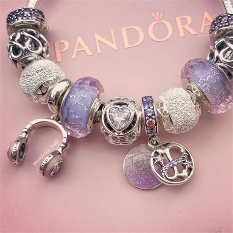 Pandora Charms Pandora Charm Bracelet Purple Design Instagram White