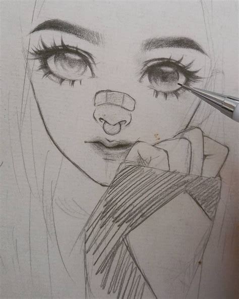Pencil Drawing Anime Semi Realistic Style Anime Drawings Sketches