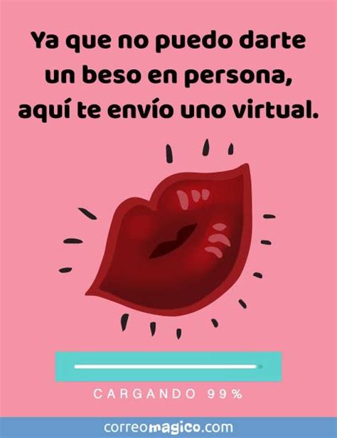 Tarjeta De Te Mando Besos Te Envío Un Beso Virtual Para Compartir Por