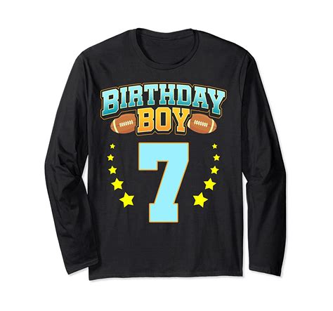 7th Birthday Long Sleeve Shirt Boy Football 7 Years Old