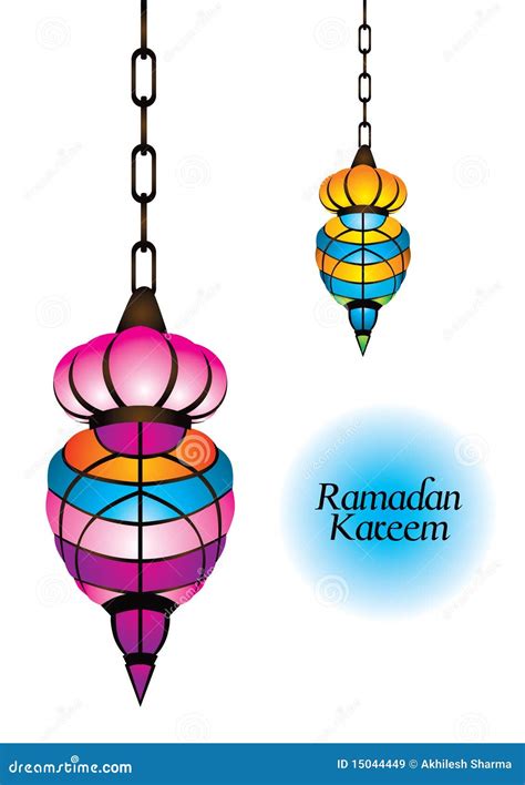 Beautiful Arabic Lamp With Ramadan Kareem Stock Vector Illustration