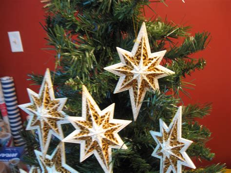 Vintage Star Ornaments Set Of 7 Beautiful Creme And Gold Free Etsy