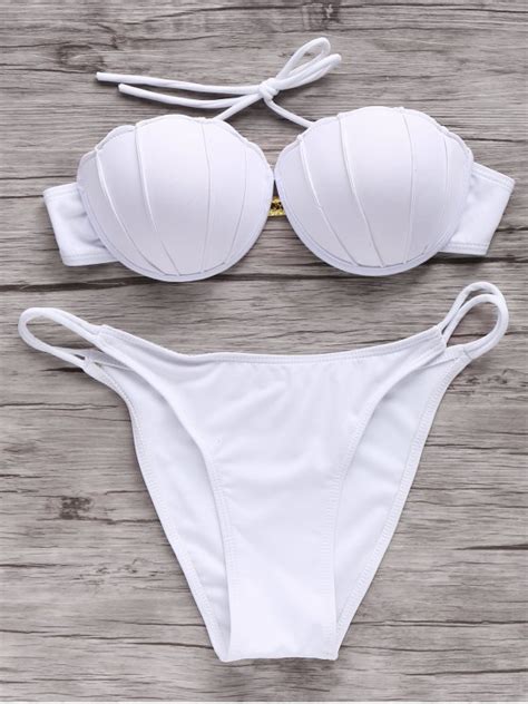 20 Off 2021 Strapless Solid Color Bikini Set In White Zaful