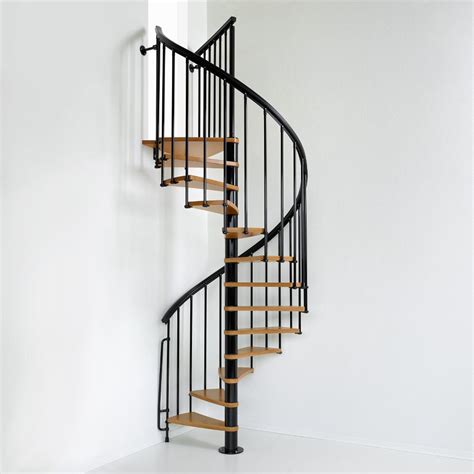 Nice1 Staircase Kit From Arkè Inc In Black With Natural Wood Treads
