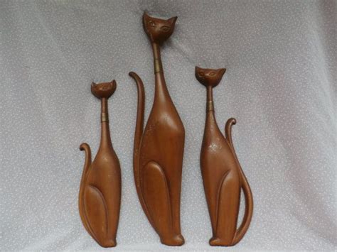 Sexton Metal Wall Cats 3 Long Tall Modern Kitties For Your Mid Etsy Mid Century Decor Metal