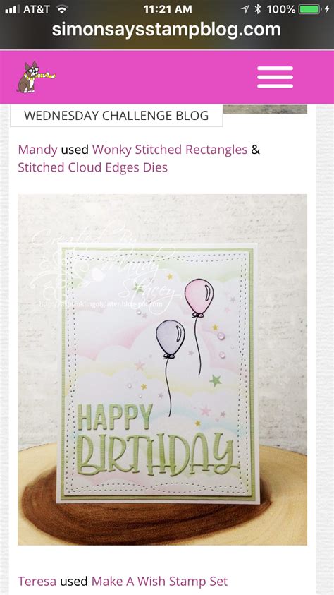 Wonky Make A Wish Stamp Set Birthday Cards Clouds Stitch Blog