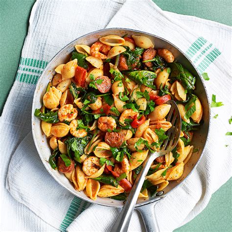Chorizo are cured pork sausages packed with lots of paprika and other spices. Prawn and chorizo pasta - midweek meals - Good Housekeeping