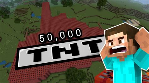 50000 Huge Minecraft Tnt World Explosion Minecraft 3 Youtube