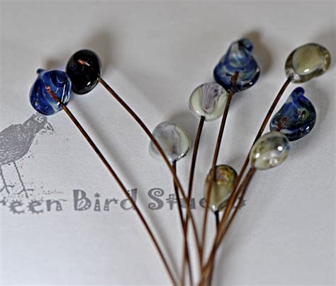 Lampwork Glass Headpins Set Of By Deborahlambson On Etsy