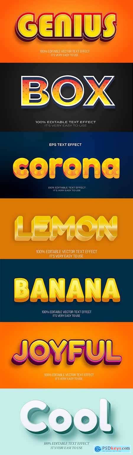 Editable Font Effect Text Collection Illustration Design 63 Free