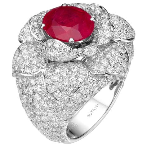 agl certified 8 43 carat natural oval ruby 18 karat gold diamond cocktail ring at 1stdibs