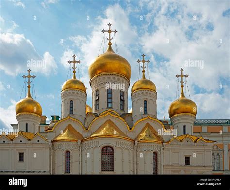 Domes Of The Cathedral Of The Annunciation Kremlin Moscow Russia