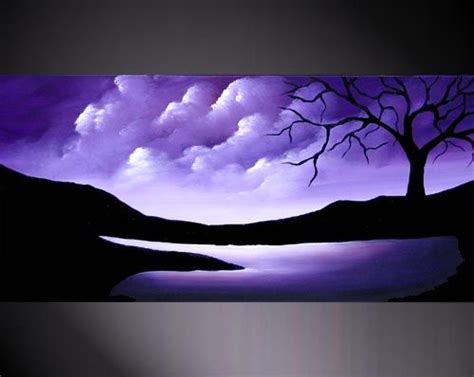Abstract Paintings By Osnat Fine Art Purple Sky Cityscape Art