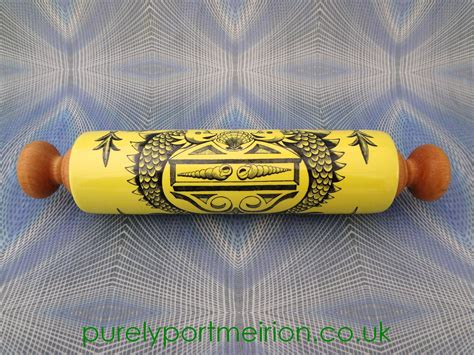 Portmeirion Dolphin Rolling Pin Very Rare Yellow D4