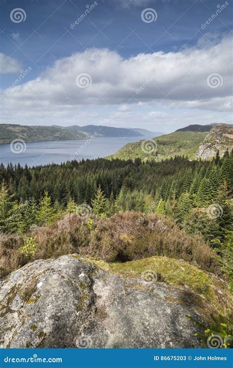 Loch Ness View From Farigaig In Scotland Stock Image Image Of