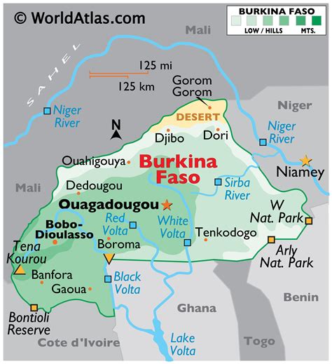 Burkina Faso Large Color Map