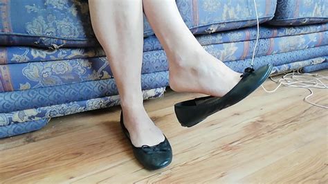 Heel Popping In Black Ballet Flats Youtube