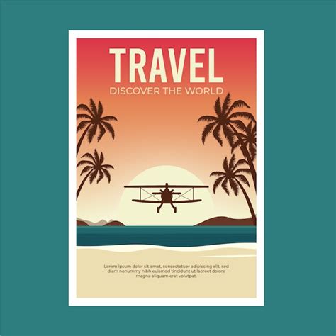 Travelling Poster Exotic Destination Free Vector