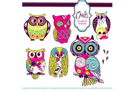 Woodland Owls Retro Clip Art Owl Clip Art Anchor Clip Art Clip Art