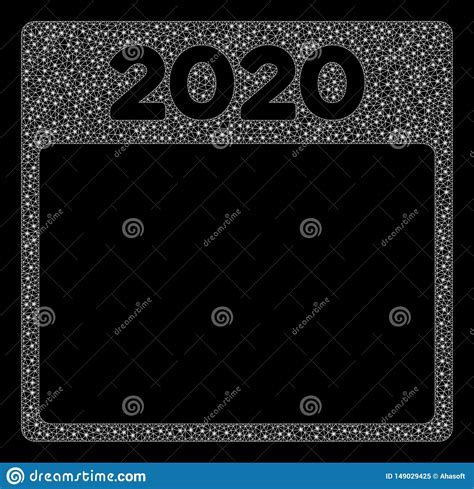 Bright Mesh 2d 2020 Year Calendar Page With Flare Spots Stock Vector