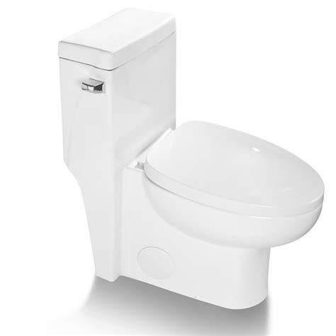 Casainc Single Flush Compact Comfort Height Elongated 1 Piece White