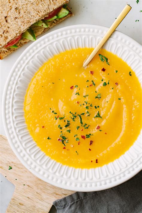 This easy butternut squash soup has the rich butternut squash flavor of a soup that has simmered for hours, but you can have it ready in less than an hour from start to finish. Roasted Butternut Squash Soup - A Healthy & Delicious Fall ...