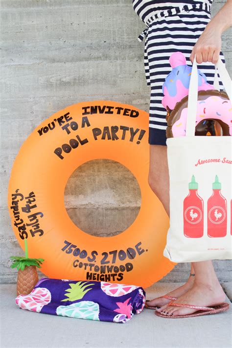 Diy Pool Party Float Invitation Lets Mingle Blog Pool Party Kids