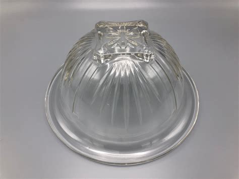 Vintage Hazel Atlas Clear Glass Mixing Bowl Starburst Pattern Etsy